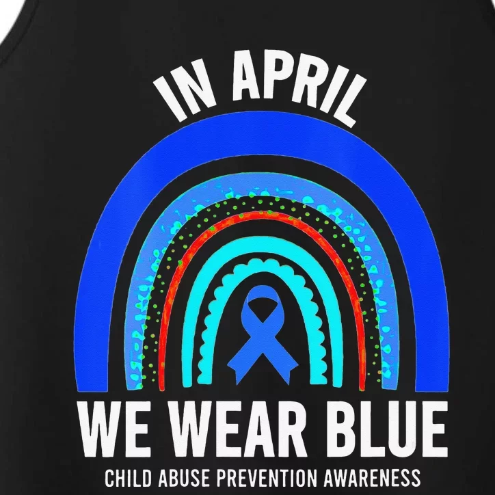 Elephant butterfly Child Abuse Awareness Blue Ribbon Performance Tank