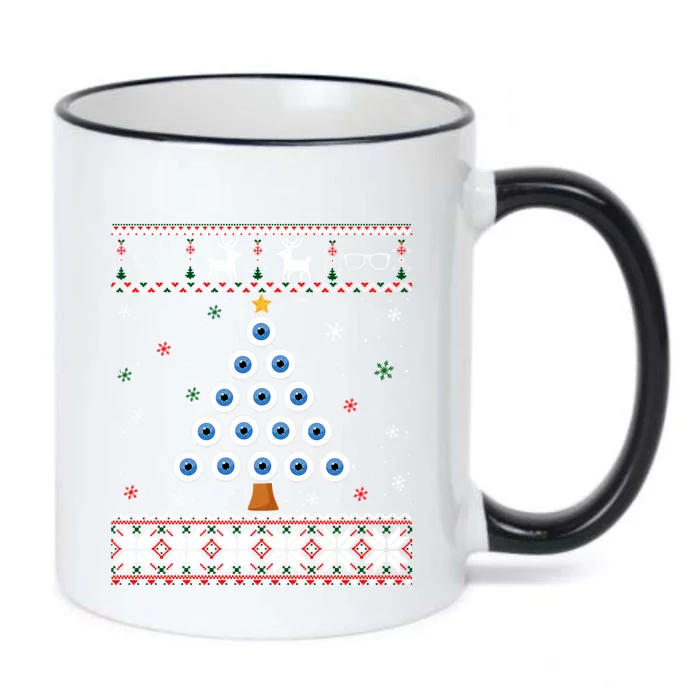 Eye Ball Christmas Tree Optometry Ugly Xmas Sweater Cool Gift Black Color Changing Mug