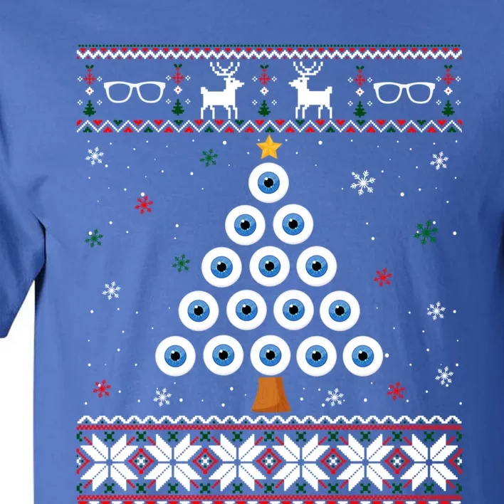 Eye Ball Christmas Tree Optometry Ugly Xmas Sweater Cool Gift Tall T-Shirt