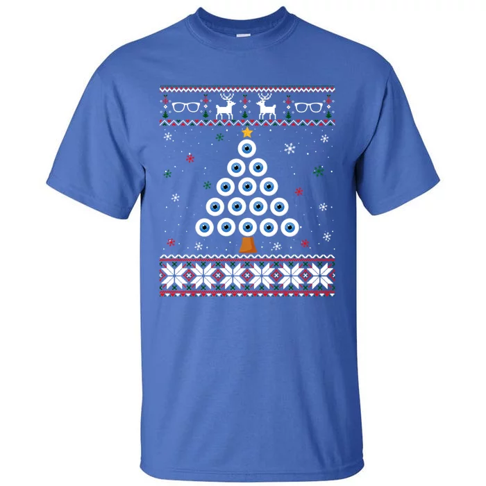 Eye Ball Christmas Tree Optometry Ugly Xmas Sweater Cool Gift Tall T-Shirt