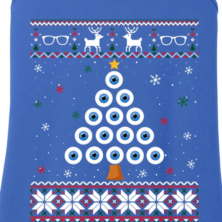 Eye Ball Christmas Tree Optometry Ugly Xmas Sweater Cool Gift Ladies Essential Tank