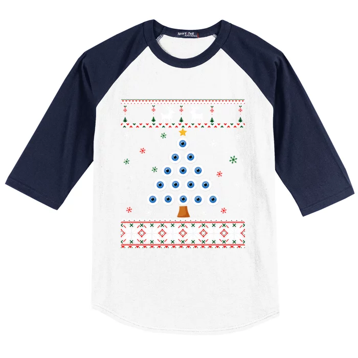 Eye Ball Christmas Tree Optometry Ugly Xmas Sweater Cool Gift Baseball Sleeve Shirt