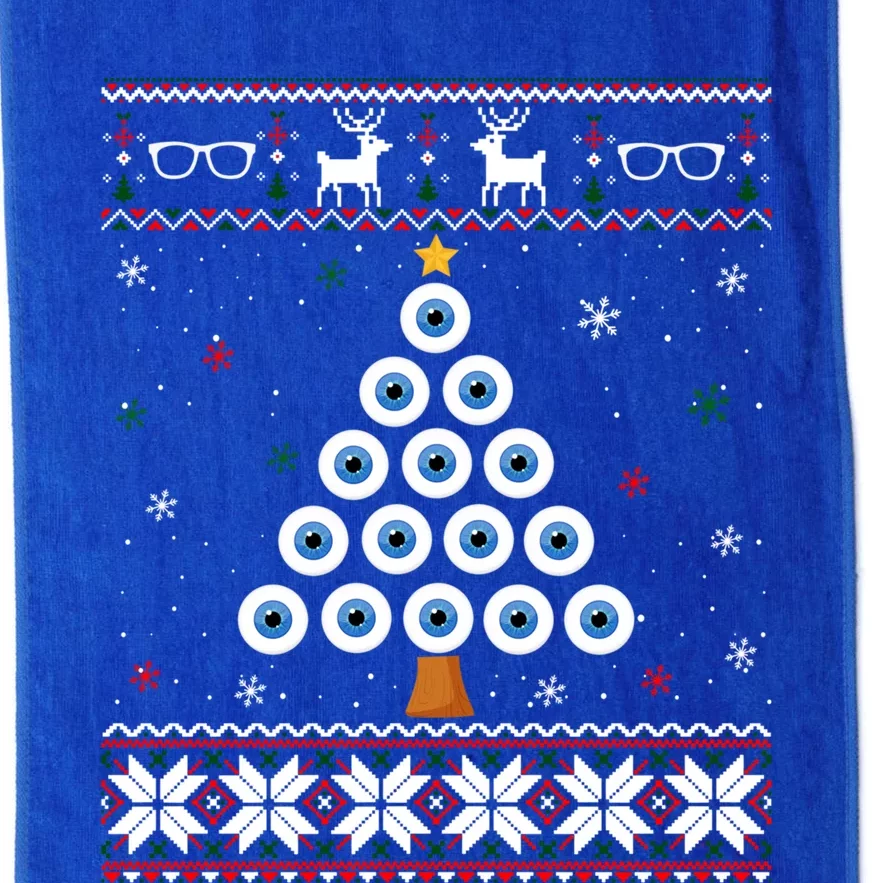 Eye Ball Christmas Tree Optometry Ugly Xmas Sweater Cool Gift Platinum Collection Golf Towel