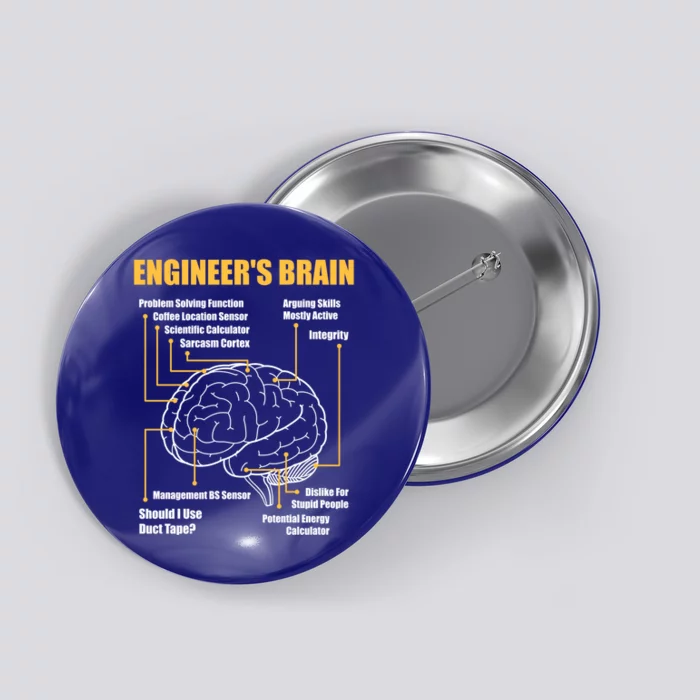 Engineer's Brain Cool Gift Funny Sarcastic Engineering Gift Button