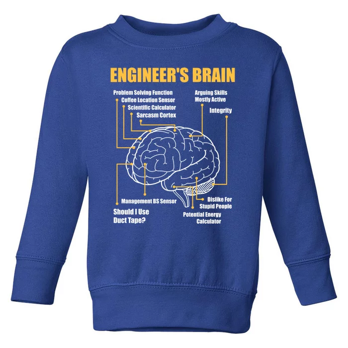 Engineer's Brain Cool Gift Funny Sarcastic Engineering Gift Toddler Sweatshirt