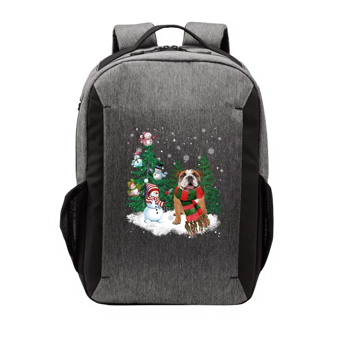 English Bulldog Christmas Snow Xmas Tree Pajama Cute Gift Vector Backpack