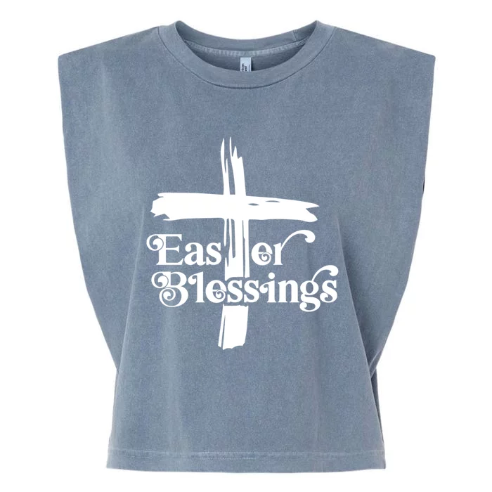 Easter Blessings Cross Religious Easter Christian Cross Gift Garment-Dyed Women's Muscle Tee