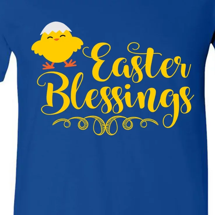 Easter Blessings Cute Chick Church Sunday School Religious Gift V-Neck T-Shirt