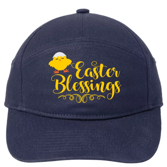 Easter Blessings Cute Chick Church Sunday School Religious Gift 7-Panel Snapback Hat