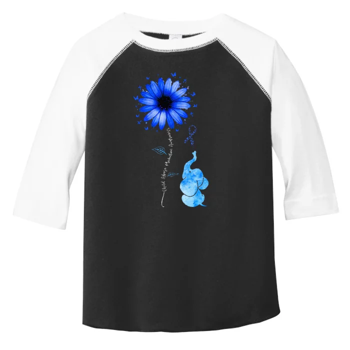 Elephant Butterfly Child Abuse Awareness Blue Ribbon Toddler Fine Jersey T-Shirt