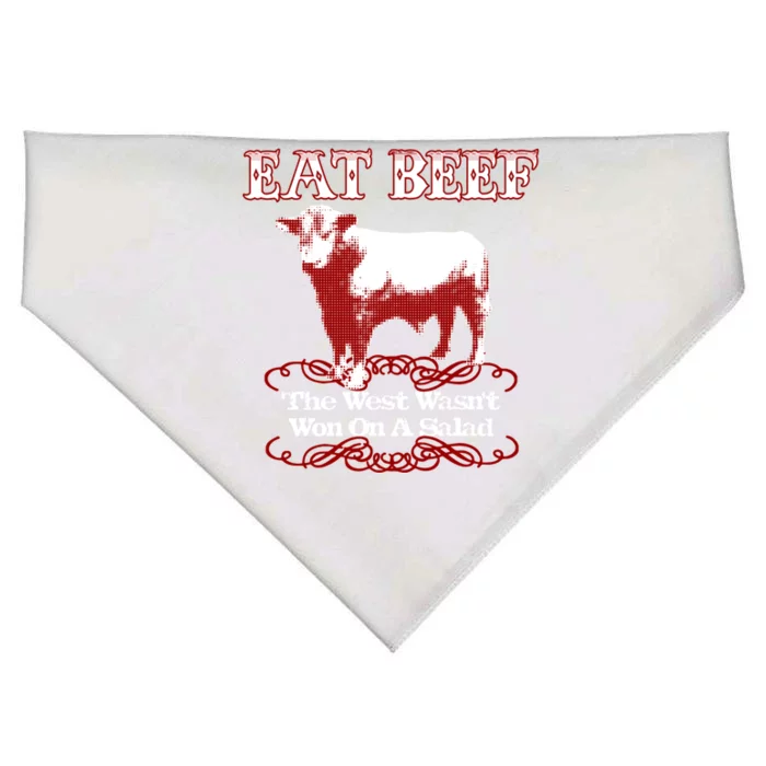 Eat Beef Cool Gift West Wasn't Won On Salad Hereford Cool Gift USA-Made Doggie Bandana