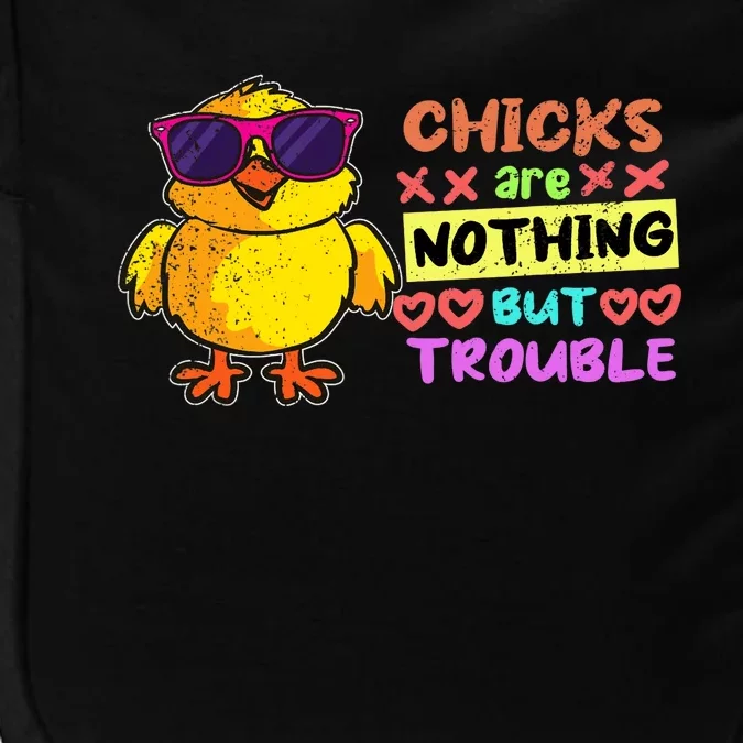 Easter Boy Chicks Are Nothing But Trouble Funny Egg Hunting Impact Tech Backpack