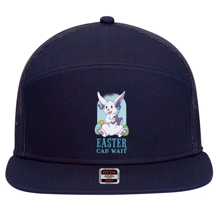 Easter Bunny Can Wait Gamer 7 Panel Mesh Trucker Snapback Hat