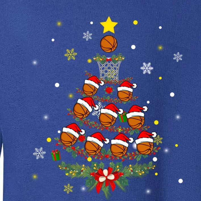 Egp3 Basketball Christmas Tree Merry Xmas Basketball Lover Gift Toddler Sweatshirt