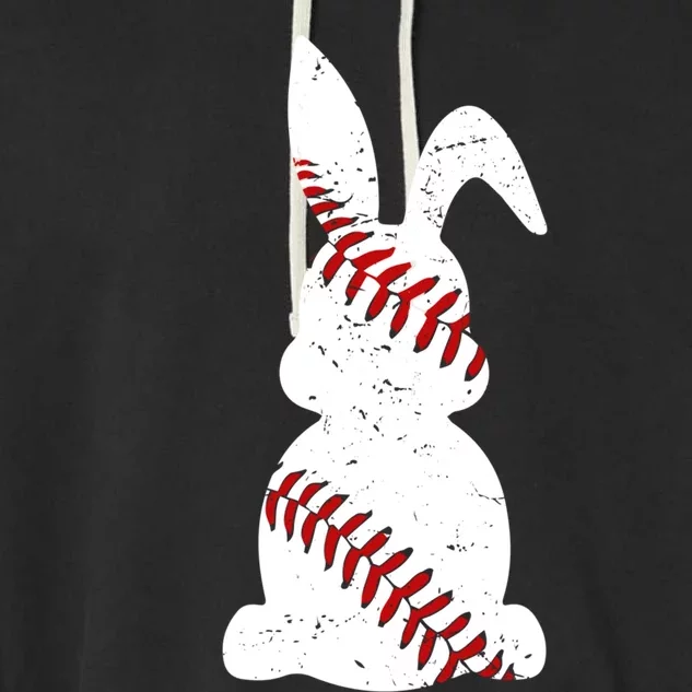 Easter Baseball Cute Easter Bunny With Baseball Easter Cool Gift Garment-Dyed Fleece Hoodie