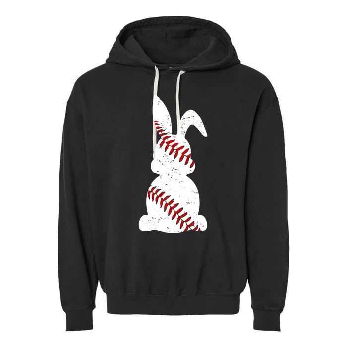 Easter Baseball Cute Easter Bunny With Baseball Easter Cool Gift Garment-Dyed Fleece Hoodie