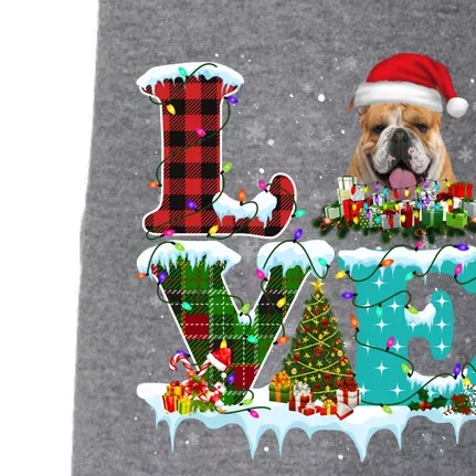 English Bulldog Christmas Tree Lights Santa Dog Xmas Funny Gift Doggie 3-End Fleece Hoodie