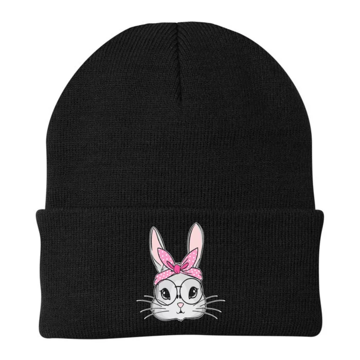 Easter Bunny Cute Rabbit Messy Bun Knit Cap Winter Beanie