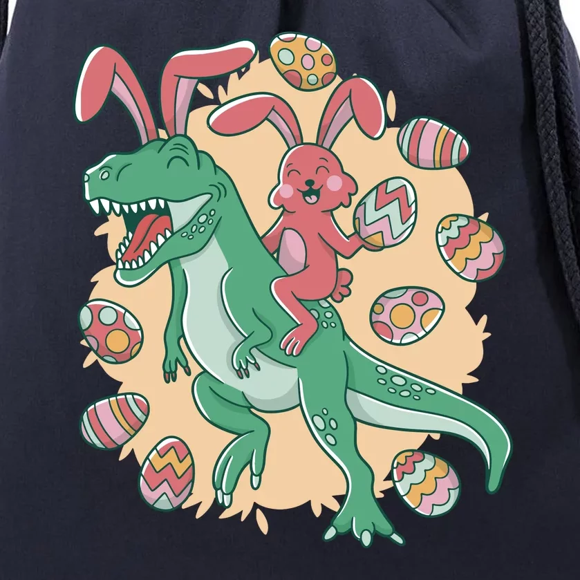 Easter Bunny Dinosaur Festive Holiday Drawstring Bag