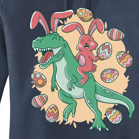 Easter Bunny Dinosaur Festive Holiday Women's Pullover Hoodie