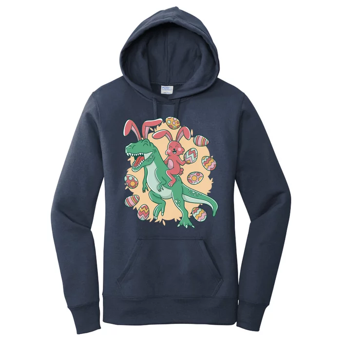 Easter Bunny Dinosaur Festive Holiday Women's Pullover Hoodie