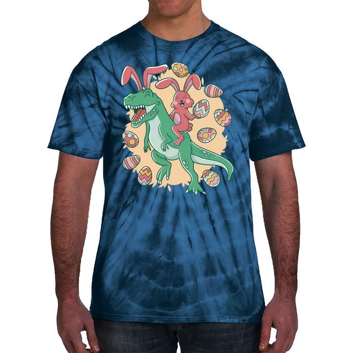 Easter Bunny Dinosaur Festive Holiday Tie-Dye T-Shirt