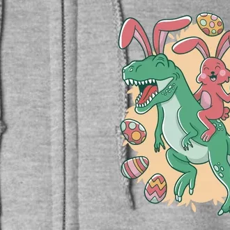 Easter Bunny Dinosaur Festive Holiday Full Zip Hoodie