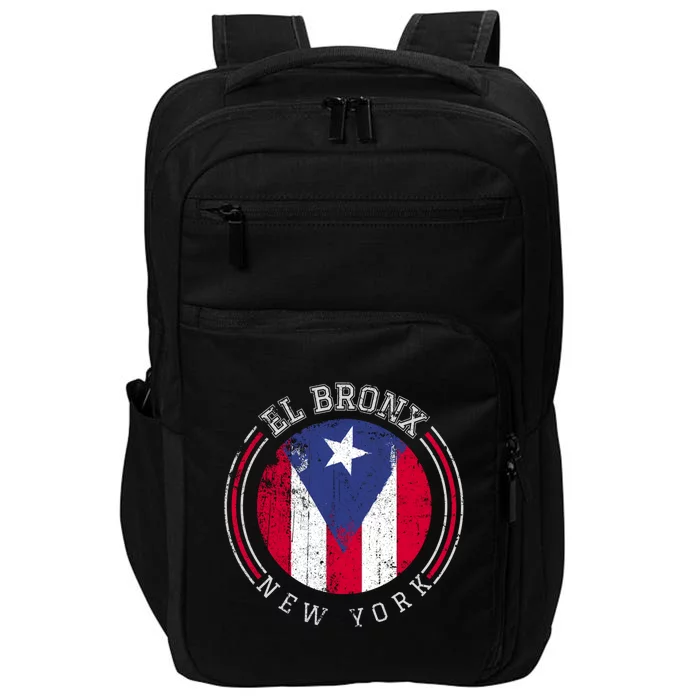 El Bronx Design Gift Puerto Rico Boricua Bandera Flag Varsity Cute Gift Impact Tech Backpack