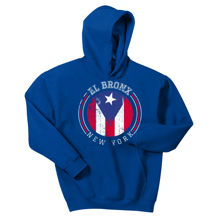 El Bronx Design Gift Puerto Rico Boricua Bandera Flag Varsity Cute Gift Kids Hoodie