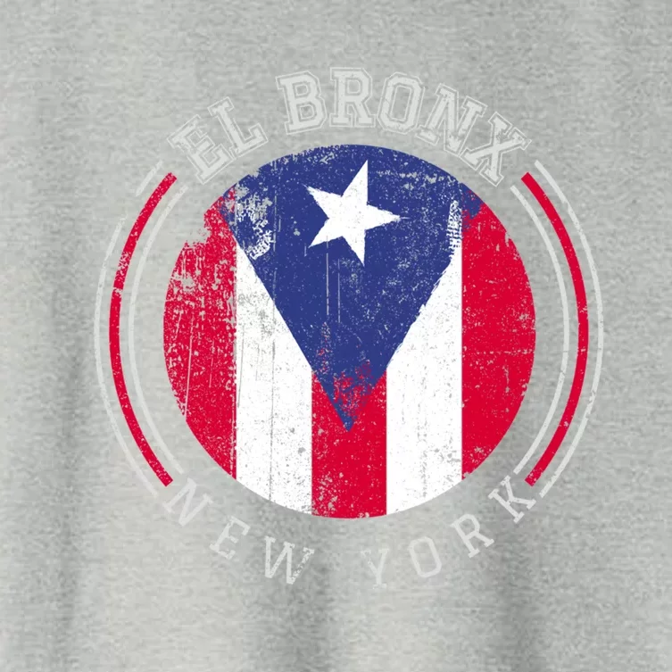 El Bronx Design Gift Puerto Rico Boricua Bandera Flag Varsity Cute Gift Women's Crop Top Tee