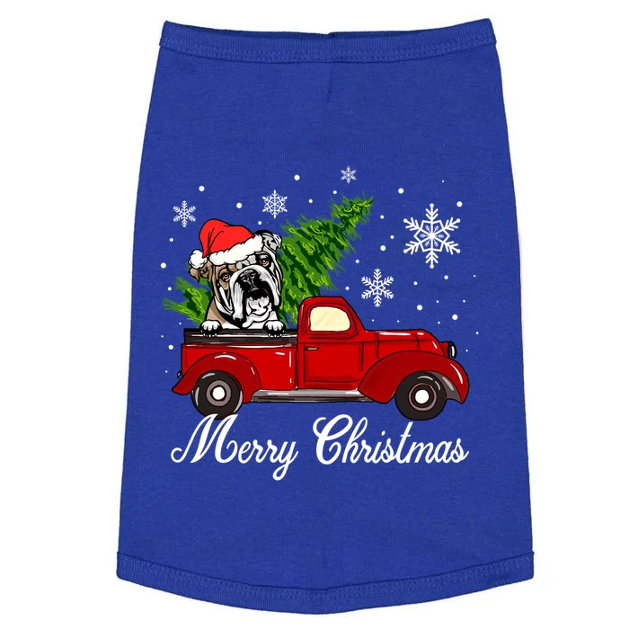 English Bulldog Dog Riding Red Truck Christmas Decorations Cool Gift Doggie Tank