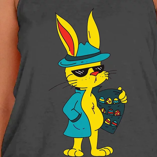 Easter bunny dealer Women's Knotted Racerback Tank