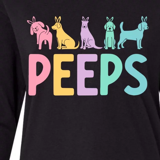 Easter Bunny Dog Peeps Womens Cotton Relaxed Long Sleeve T-Shirt