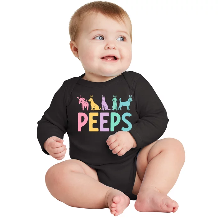 Easter Bunny Dog Peeps Baby Long Sleeve Bodysuit