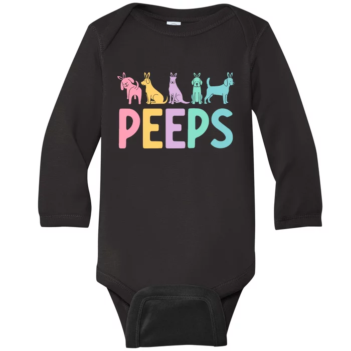 Easter Bunny Dog Peeps Baby Long Sleeve Bodysuit