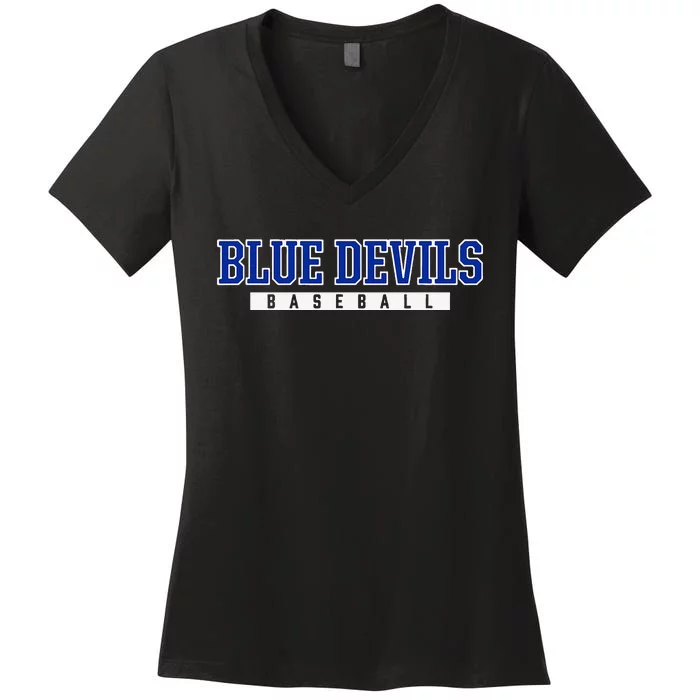 Etowah Blue Devils Baseball Women's V-Neck T-Shirt