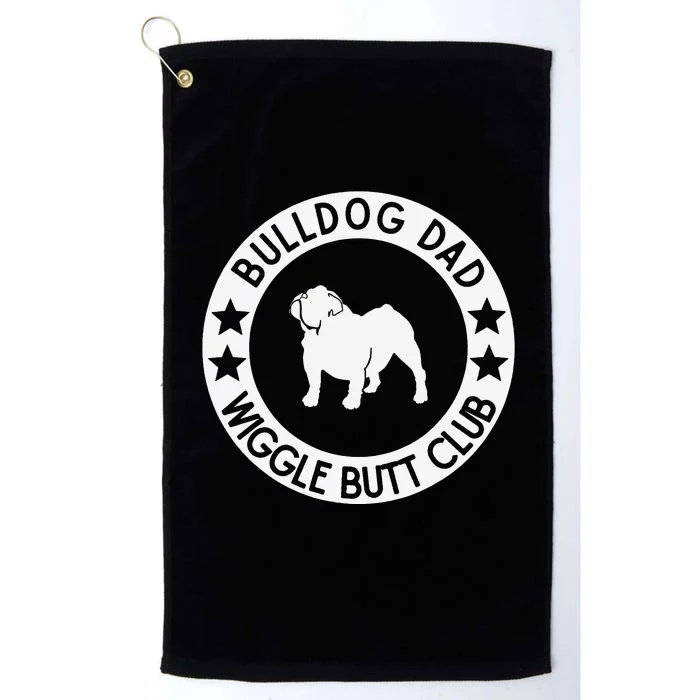 English Bulldog Dad Wiggle Butt Club Father's Day Platinum Collection Golf Towel