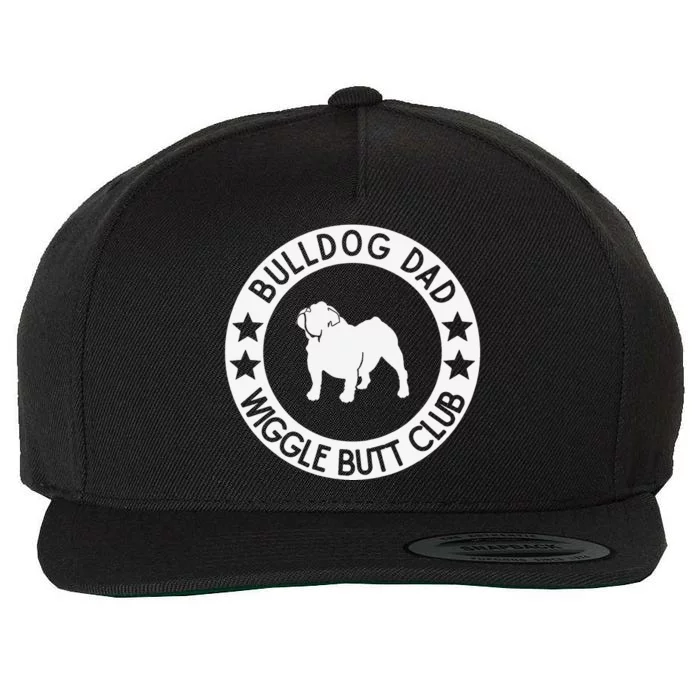 English Bulldog Dad Wiggle Butt Club Father's Day Wool Snapback Cap