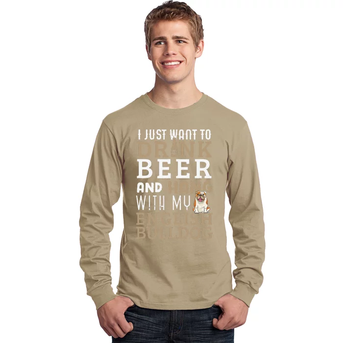 English Bulldog Dad Funny British Dog Lover Beer Long Sleeve Shirt