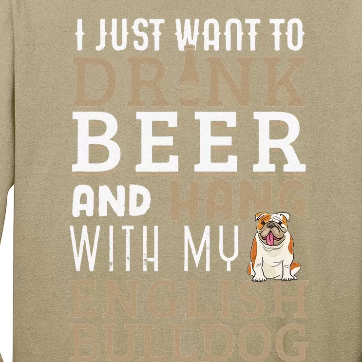 English Bulldog Dad Funny British Dog Lover Beer Long Sleeve Shirt