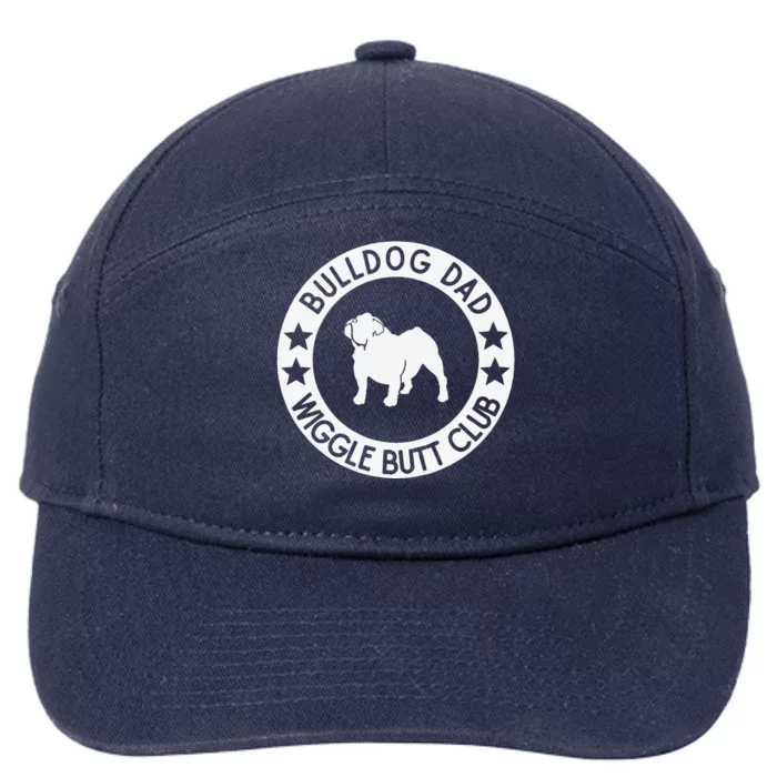 English Bulldog Dad Wiggle Butt Club Fathers Day 7-Panel Snapback Hat