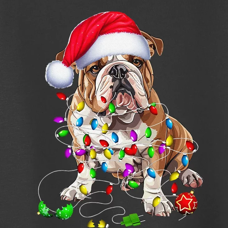 English Bulldog Dog Christmas Ornament Tree Dog Mom Dad Toddler T-Shirt