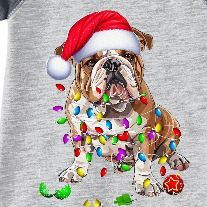 English Bulldog Dog Christmas Ornament Tree Dog Mom Dad Infant Baby Jersey Bodysuit