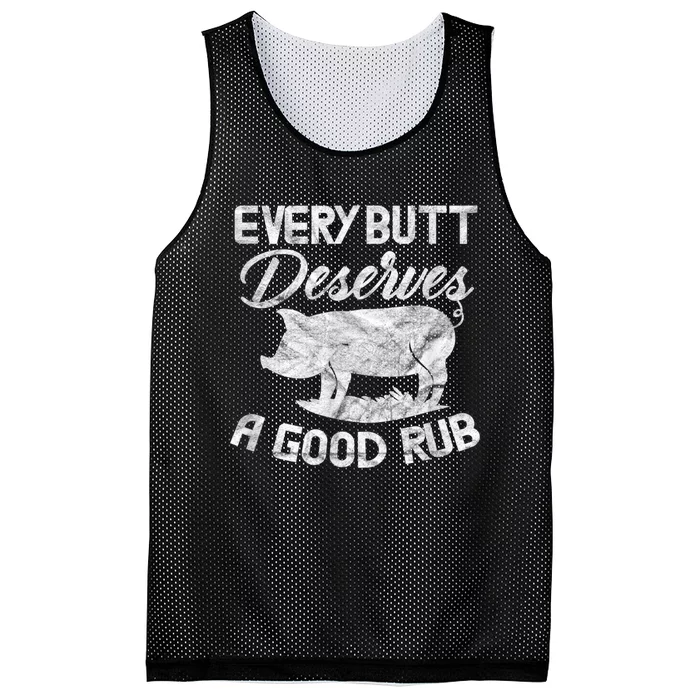 Every Butt Deserves A Good Rub Funny BBQ Mesh Reversible Basketball Jersey Tank