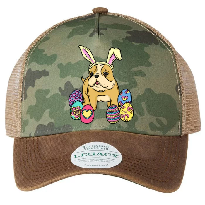 Easter Bulldog Dog Mom Dad Funny Gift Egg Hunt Legacy Tie Dye Trucker Hat