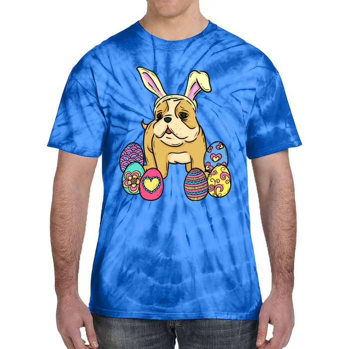 Easter Bulldog Dog Mom Dad Funny Gift Egg Hunt Tie-Dye T-Shirt