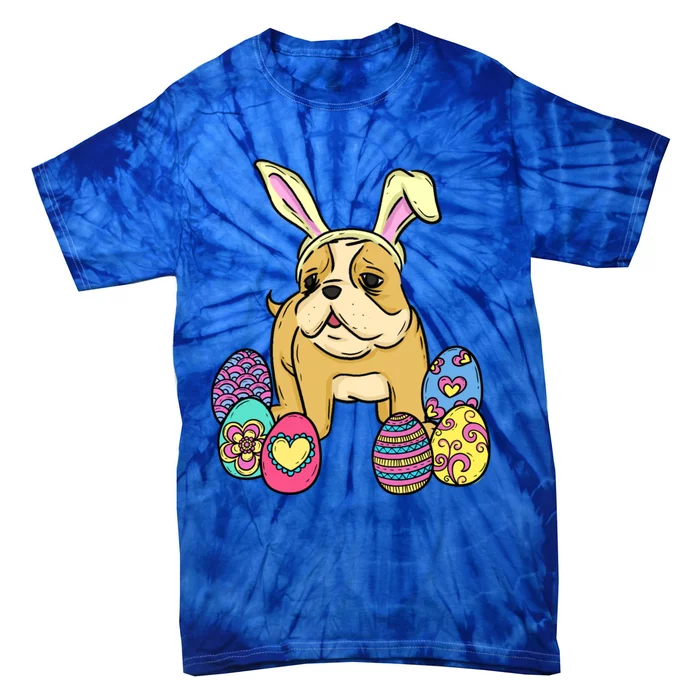 Easter Bulldog Dog Mom Dad Funny Gift Egg Hunt Tie-Dye T-Shirt