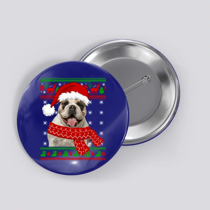 English Bulldog Dog Ugly Sweater Christmas Puppy Dog Lover Cool Gift Button