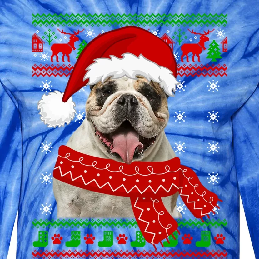 English Bulldog Dog Ugly Sweater Christmas Puppy Dog Lover Cool Gift Tie-Dye Long Sleeve Shirt