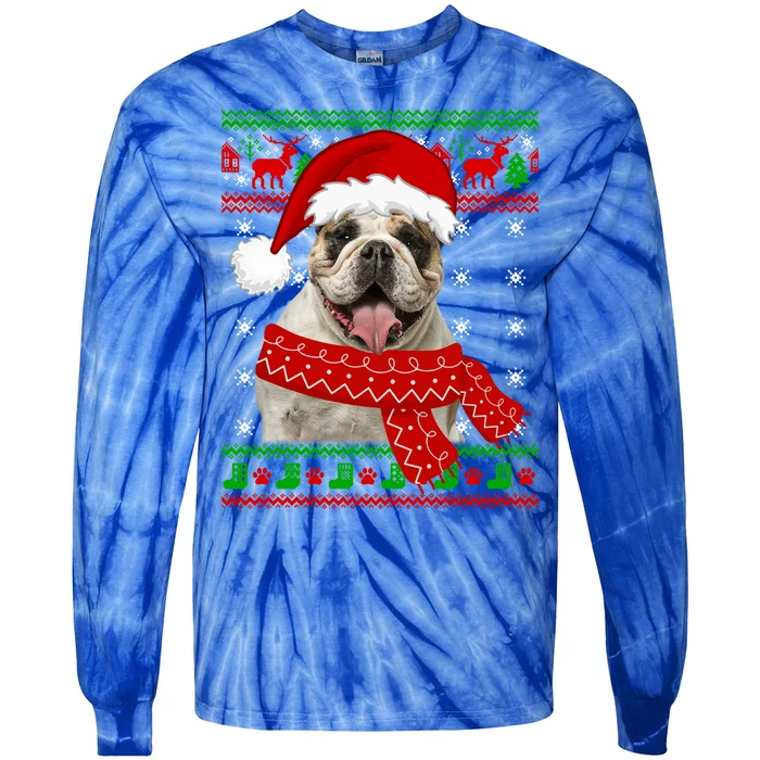 English Bulldog Dog Ugly Sweater Christmas Puppy Dog Lover Cool Gift Tie-Dye Long Sleeve Shirt